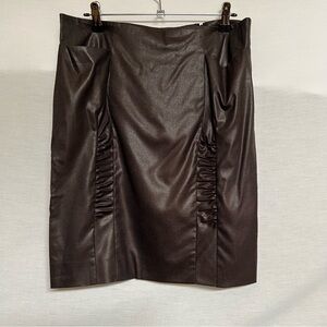 Chloe Chocolate Brown Potato Skin Wool Blend Pencil Skirt